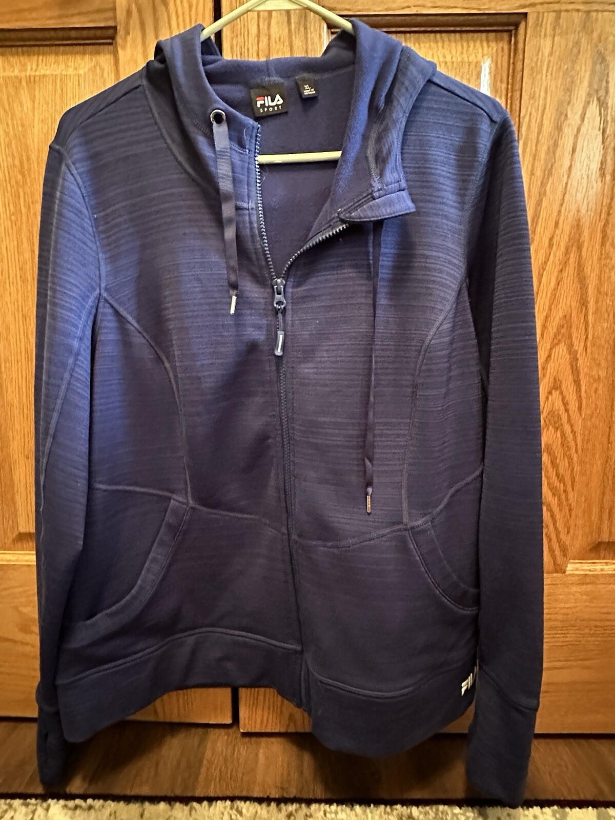 FILA Sport Giacca Donna Full Zip Felpa con Cappuccio Casual Abbigliamento Attivo Navy XL