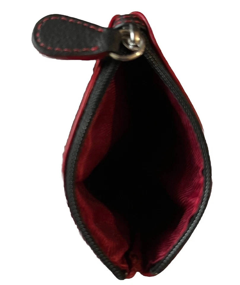 Estuche para gafas de cuero ILI New York marco de bolsillo con cremallera silueta rojo negro Foto 4 de 4