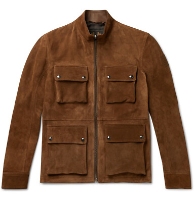 Belstaff New Brown Suede Brad Jacket IT 48 Medium Calf Leather | eBay