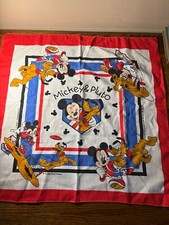 Pair of vintage Hav-A-Hank Disney Mickey and Friends handkerchiefs, 21.5" square