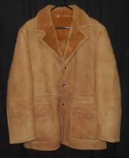 Vintage Shearling Coat Marlboro Man Rancher Sheep Skin Cowboy Men's 42R