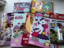 Lot Of Kid Coloring Books Activity Books Stickers Some Colored