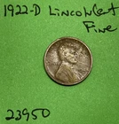 1922 D Lincoln Wheat Cent / Penny 1c Fine