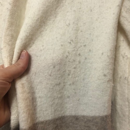 MADEWELL Cream & Grey Cardigan Sweater Jacket Wool Alpaca Womens M Fall Preppy - Picture 6 of 9