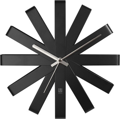 Ribbon Modern 12'' Wall Clock, Silent Non Ticking Battery Operated Quartz Movemen