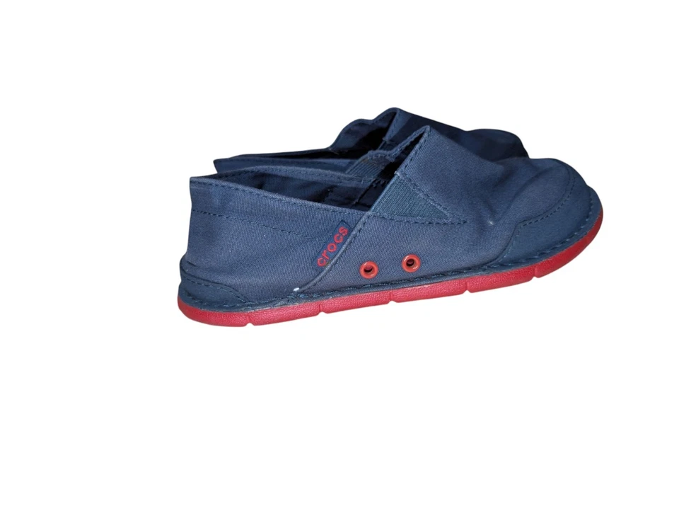 Mocasín de Lona Crocs Niños Jóvenes EE. UU. Talla J1 Azul Marino Rojo Y 1 Patriótico 4 de Julio Foto 4 de 4