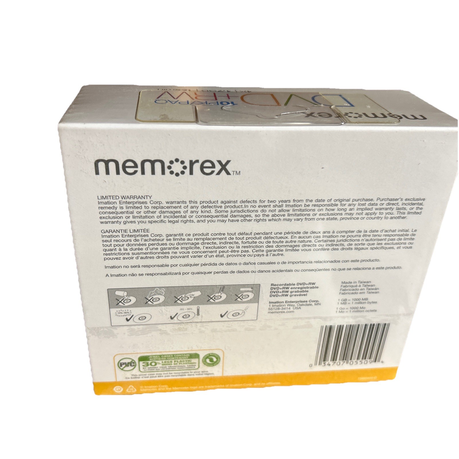 Memorex - DVD+RW (10 Pack Blank Recording Disc) w/ slim cases, 4x, 4.7GB, Sealed