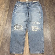 American Eagle Mom Jeans Womens 18 High Rise Distressed Comfort Stretch NWT