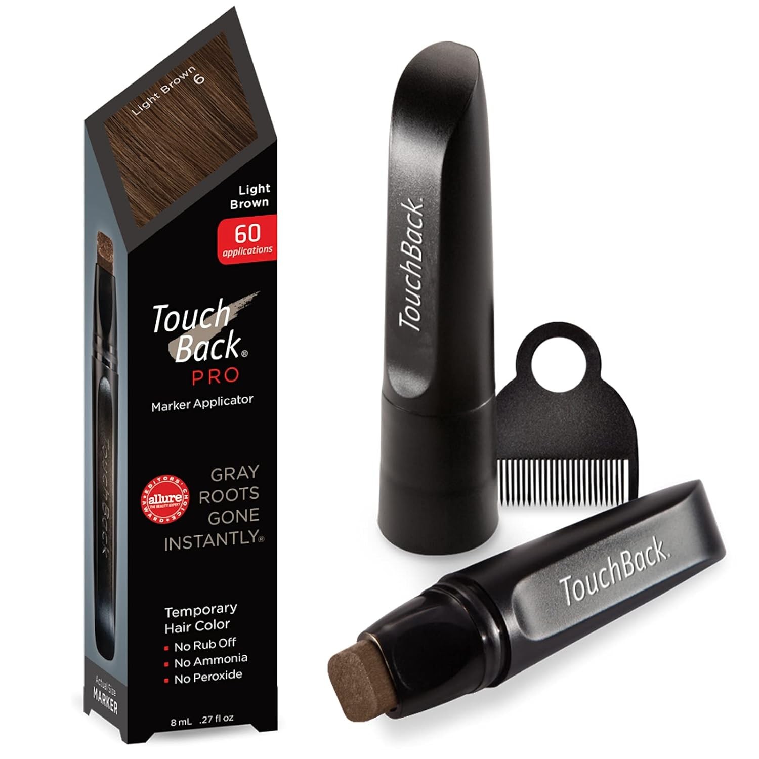 Touchback PRO Gray Root Touch up Marker Applicator - Real Ha