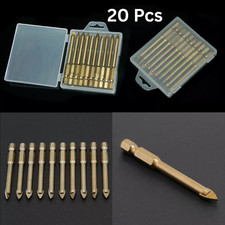 20Pcs 6mm Spear Head Ceramic Porcelain Marble Tungsten Drill Bit Glass Tile UK ✅