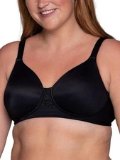 NWOT Vanity Fair Women's Full Figure Beauty Back Smoothing Bra, Black, 36DDD