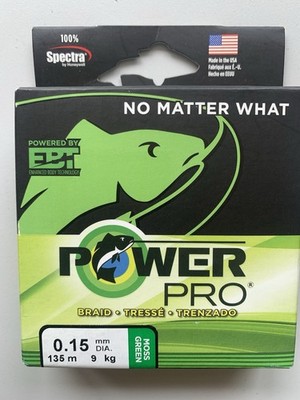 PowerPro Green 135m 0.15mm 9 Kilo Braided Line Geflochtene Schnur Made in USA