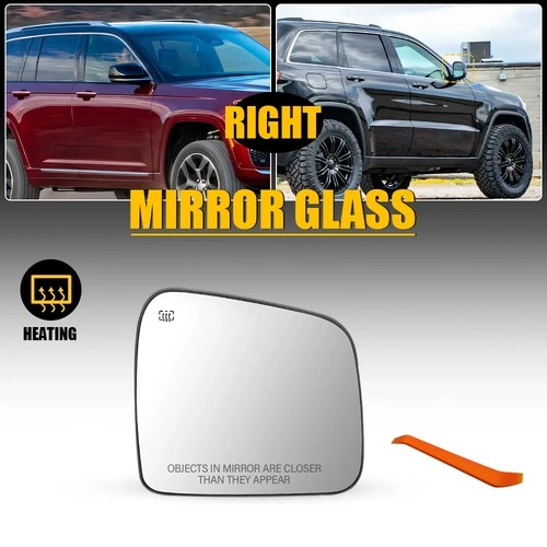 Passenger RH Side Heated Mirror Glass Clear Lens For 2011-22 Jeep Grand Cherokee