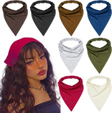 8 Pcs Hair Scarf Headband for Women Girls Non Slip Elastic Boho Triangle Head Sc