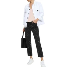 Current/Elliott The Vintage Cropped Slim Jeans Women's 28 Waist Black Denim 