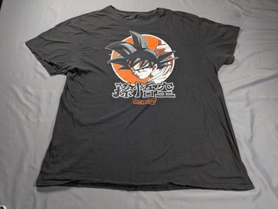 Dragon Ball Z Shirt Mens XL Black Goku Kanji Graphic Tee Anime Retro Throwback