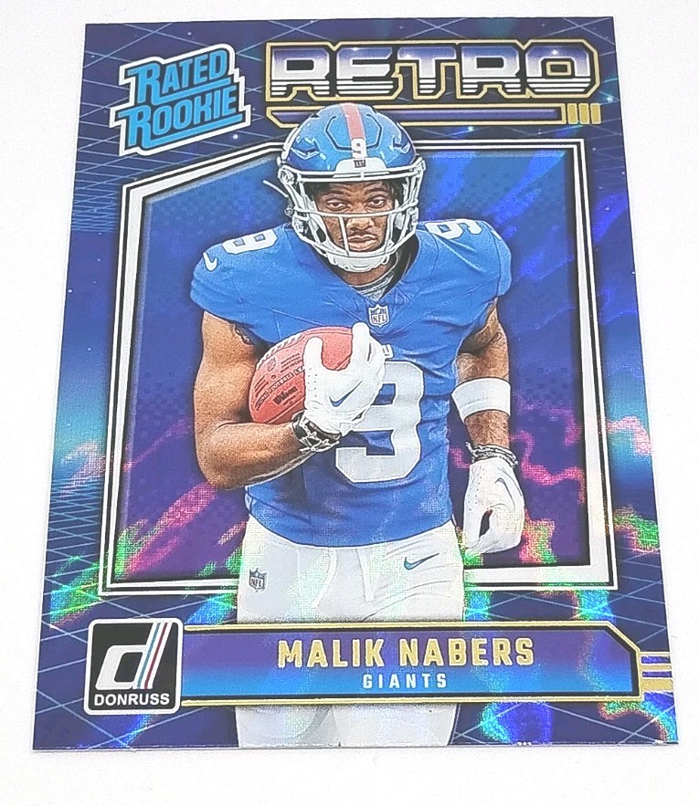 Rated Rookie Retro Malik Nabers 2024 Panini Donruss #6 - Giants 🏈 Card