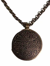 ZAD Vintage Bronze Medallion Necklace Boho Statement Pendant Retro Fashion Women