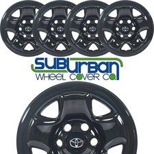 2005-2023 Toyota Tacoma 16 5 Spoke Gloss Black Wheel Skins Imp-68blkn Logo Set