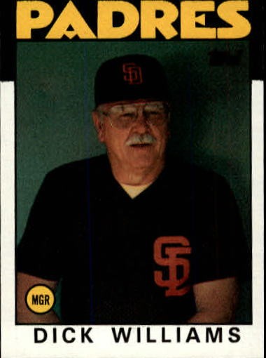 1986 Topps #681 Dick Williams MG - BB