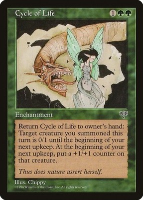 Cycle of Life NM/M Mirage Green Enchantment Mtg Magic English Regular 