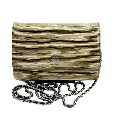 CHANEL Shoulder bag Yellow Beige Off-white tones Black Patent leather CC logo