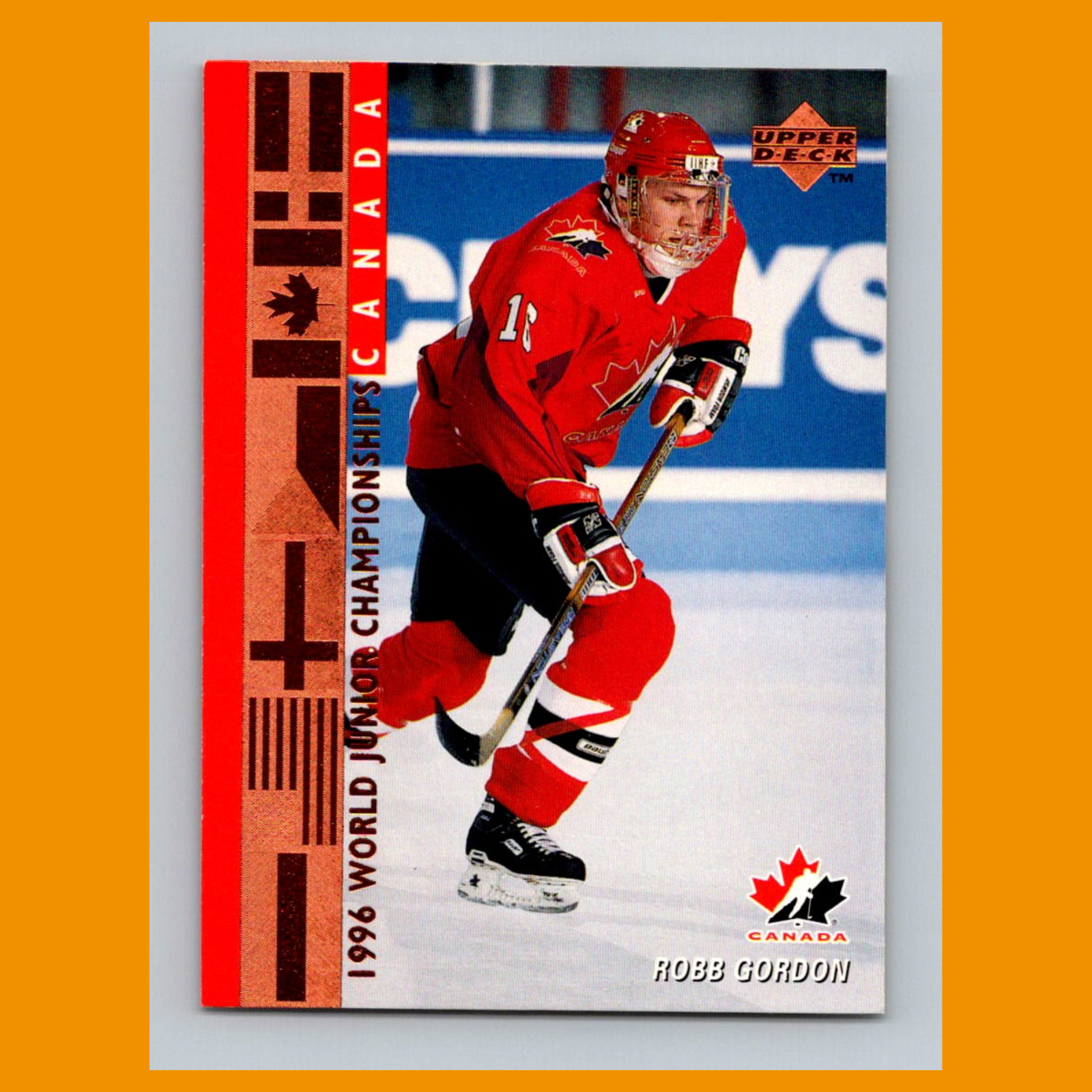 Robb Gordon Rookie #538 1995-96 Upper Deck Canada Hockey Card NHL