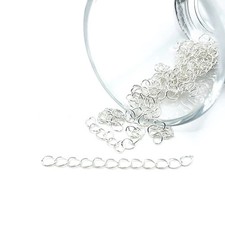 Srebrne żelazne przedłużacze naszyjników, 5cm - sprzedawca z USA