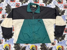 Nike Black/Green/White Men's L Track Suit Windbreaker Full Zip VTG 90s