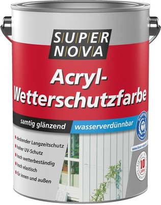 Super Nova Acryl-Wetterschutzfarbe 2,5 l RAL 9010 weiß