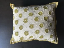 🛋️ Decorative Gold Embroidered Plush Bed Couch Throw Pillow 13" X 11" 🛋️