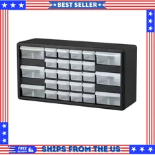 Black 26-Compartment Drawer Small Parts Organizer Hardware Storage Stackable 1pc