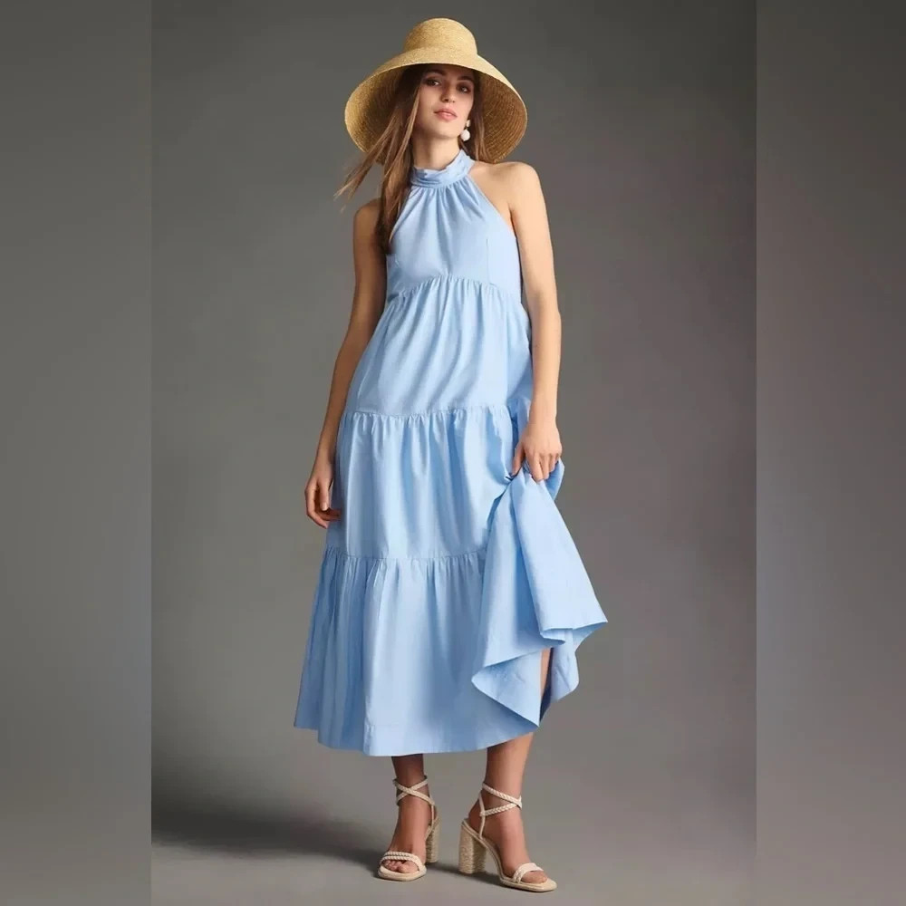 maeve halter midi dress Maeve Halter Bubble Midi Dress