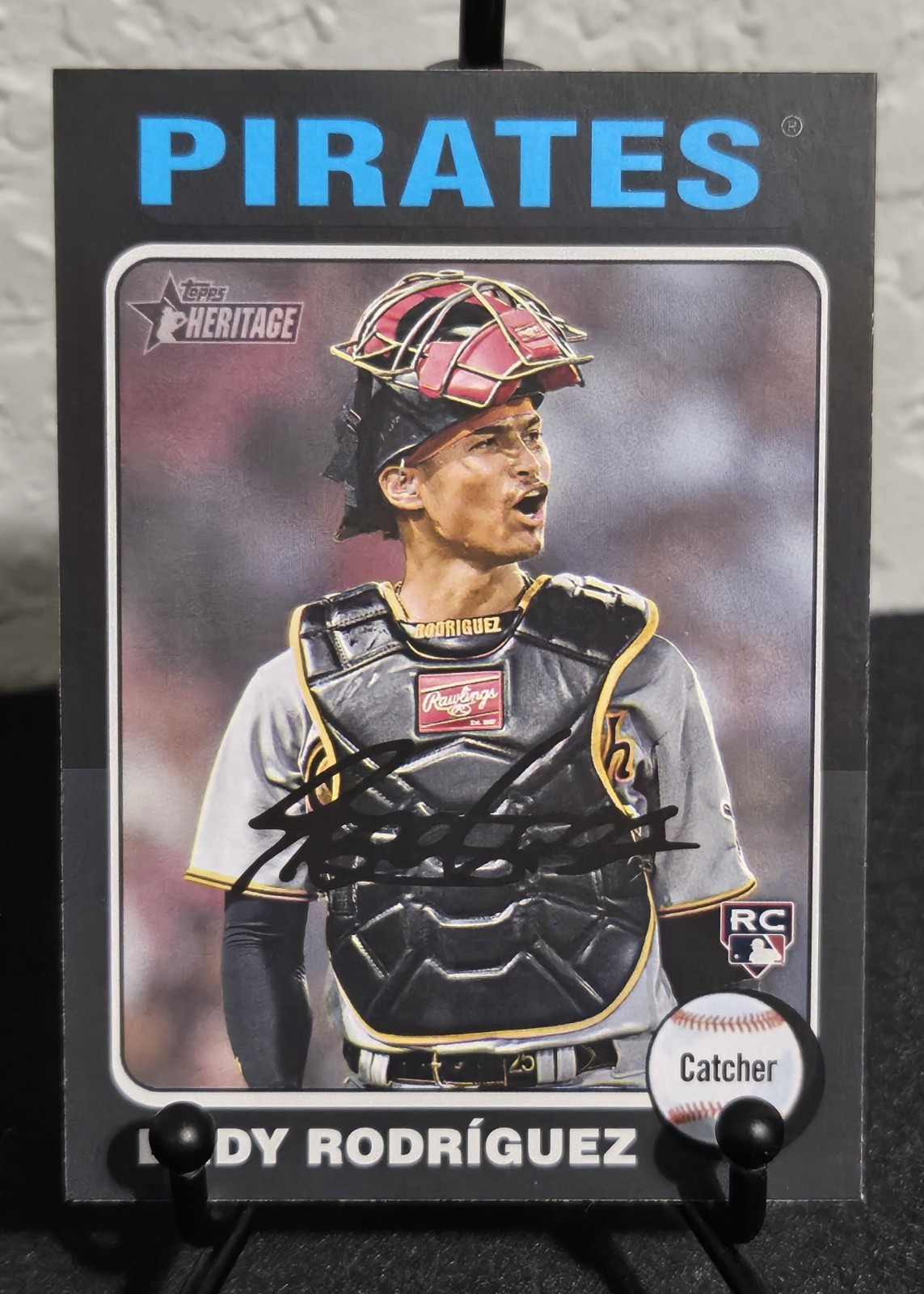 Endy Rodriguez 2024 Topps Heritage Black Border Rookie #488 Pittsburgh Pirates