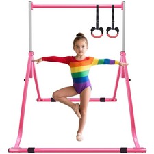 Gymnastics Bar for Kids, Adjustable Height Gymnastic Horizontal Bars, Childre...