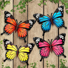 4 Pack Metal Butterfly Decorations, 6.7 in Butterfly Wall Art Sculpture Hanging