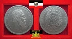 German Reich 5 Mark 1876 F Stuttgart * Karl König von Württemberg s year 173