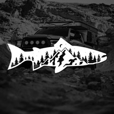 Aftermarket Forest Fish Outdoor Adventure Decal Suv 4x4 Off-road Window Aftermarket Forest Fish Outdoor Adventure Decal Suv 4x4 Off-road Window