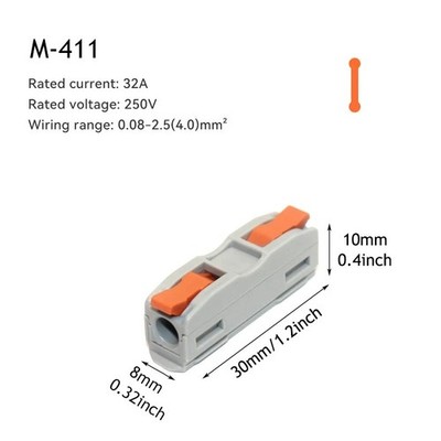 60PCS Universal Lever Wire Connectors Compact Inline Quick Splice Terminal Block