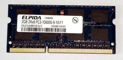 2 GB DDR3-RAM 204-pin SO-DIMM 2Rx8 PC3-10600S  'Elpida EBJ21UE8BFU0-DJ-F'