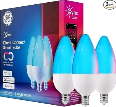 GE Cync Smart LED Light Bulbs, Color Changing Decorative Light Bulbs, Indoor WiF