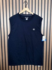 New Champion Tank Top Large Mens Blue Navy Muscle Shirt Jersey Tee