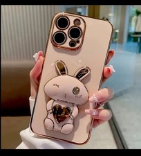 iPhone 16 Pro Max Case Sleek, Durable, and Stylish pink colour Cute Rabbit stand