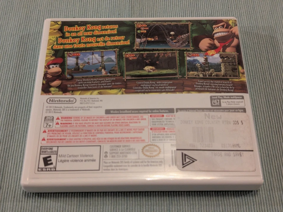 Donkey Kong Country Returns 3D Nintendo 3DS CIB - Image 2 of 4