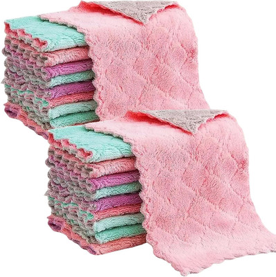 Reusable Microfiber Kitchen Cleaning Cloths   Super Absorbent, Quick-Drying Dish