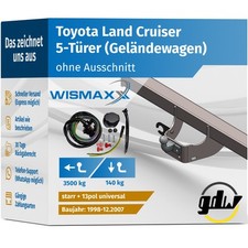 ANHÄNGERKUPPLUNG für Toyota Land Cruiser 98-07 starr GDW +13polig E-Satz ABE
