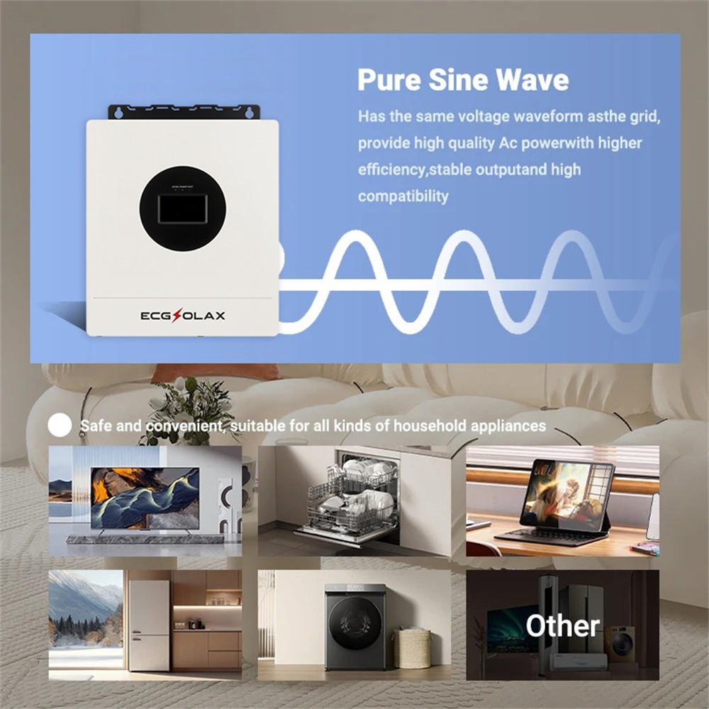 ECGSOLAX 7000W 48V Solar Hybrid Inverter 120V Split Phase 120A