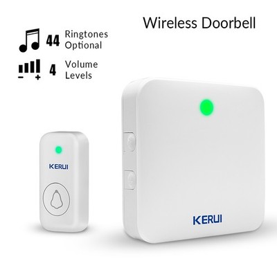 Wireless Doorbell Kit Chimes Waterproof Plugin Receiver Adjustable Volume Loud