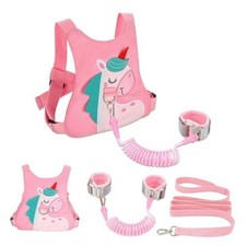 Toddler Leash-Baby Walking Safty Harness and Child Anti Lost Wrist Link Pink