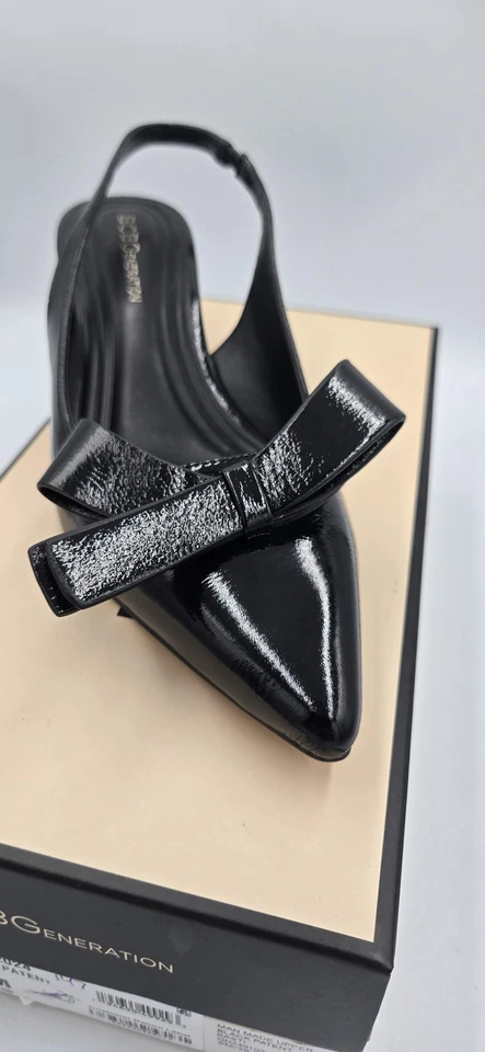 Zapatos BCBGeneration Kasti para mujer talla 8 charol negro lazo tacones con cordones Foto 4 de 4